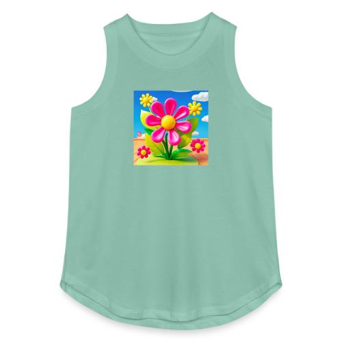 Pink Floral Peace | Sky & Nature Design - Women's Relaxed Tank Top
