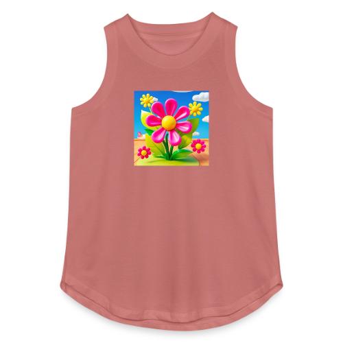 Pink Floral Peace | Sky & Nature Design - Women's Relaxed Tank Top