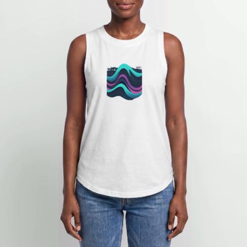 Abstract Wavy Ocean Pattern - Women's Relaxed Tank Top