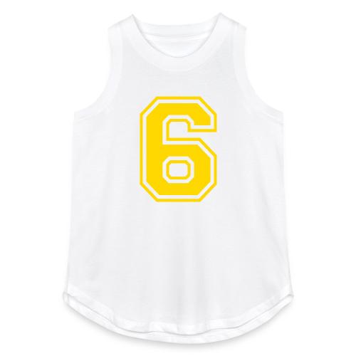 Number 6 in a classic athletic collegiate font - Women's Relaxed Tank Top