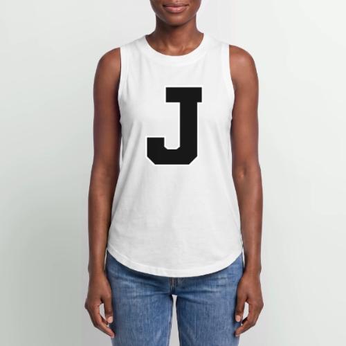 Varsity Letter J Athletic Alphabet Graphic - Women's Relaxed Tank Top