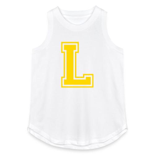 Letter L – Capital Athletic Alphabet Monogram - Women's Relaxed Tank Top