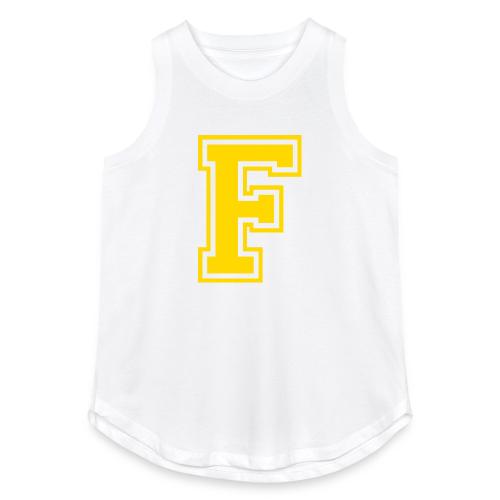 Letter F – Capital Athletic Alphabet Monogram - Women's Relaxed Tank Top