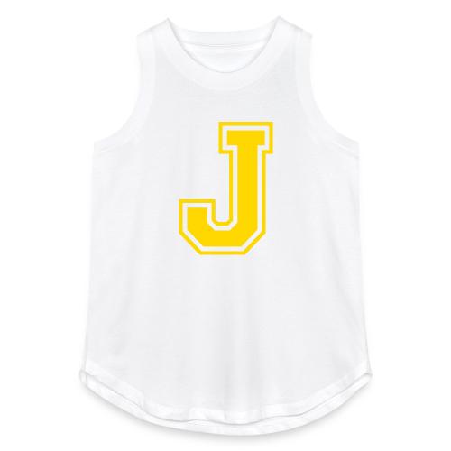 Letter J – Capital Athletic Alphabet Monogram - Women's Relaxed Tank Top