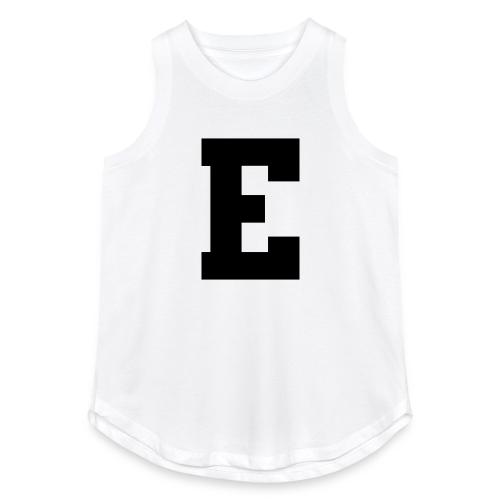 Varsity Letter E Collegiate Font Graphic - Women's Relaxed Tank Top