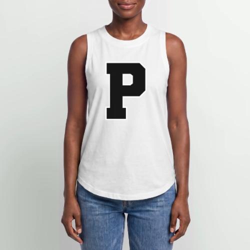 Varsity Letter P Athletic Alphabet Design - Women's Relaxed Tank Top
