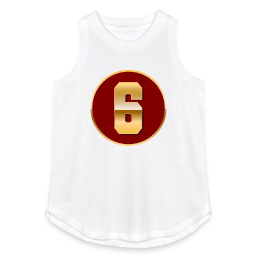 Number 6 in Gold Varsity Font - Women's Relaxed Tank Top