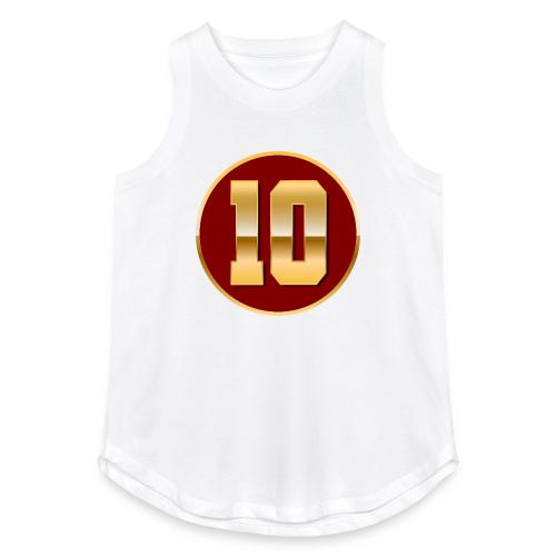 Number 10 in Gold Varsity Font - Women's Relaxed Tank Top