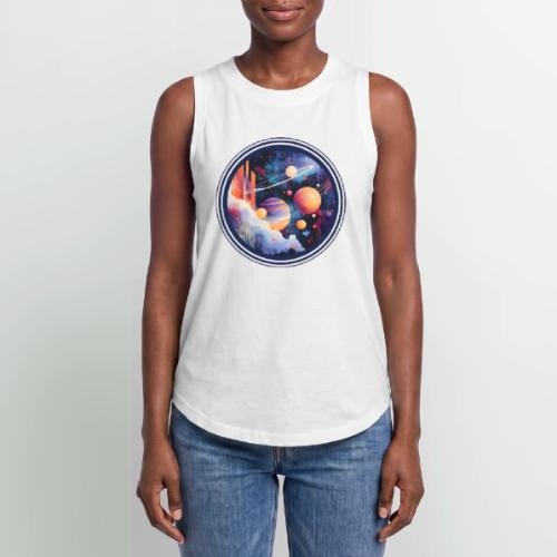 Floating Planetscape - Women's Relaxed Tank Top