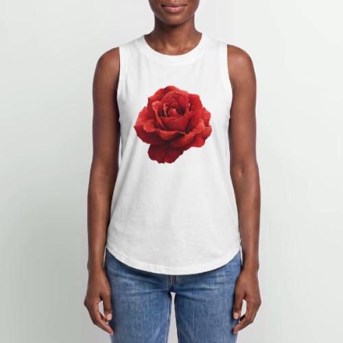 Rose: Crimson Dew Bloom - Women's Relaxed Tank Top