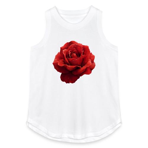 Rose: Crimson Dew Bloom - Women's Relaxed Tank Top