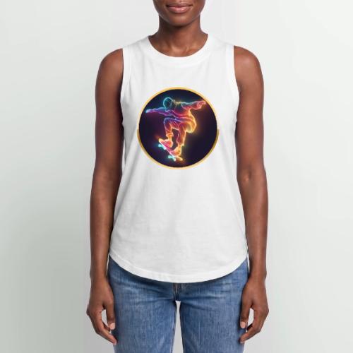 Skateboarding: Midnight Neon Skater - Women's Relaxed Tank Top