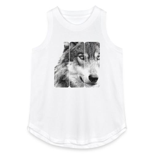 Wolf Face Triptych: Silent Alpha - Women's Relaxed Tank Top