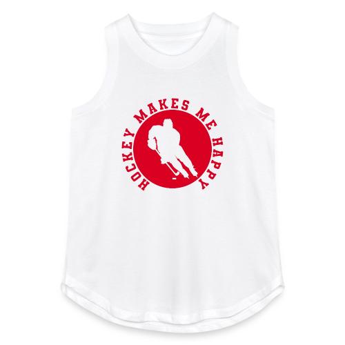 Hockey Makes Me Happy – Ice Hockey Fan Emblem - Women's Relaxed Tank Top