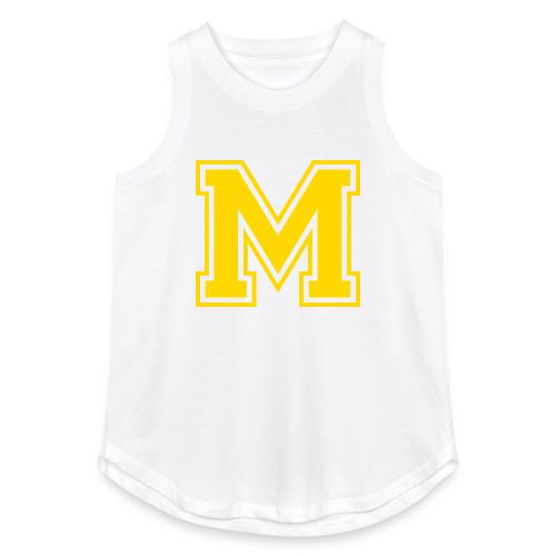 Letter M – Capital Athletic Alphabet Monogram - Women's Relaxed Tank Top