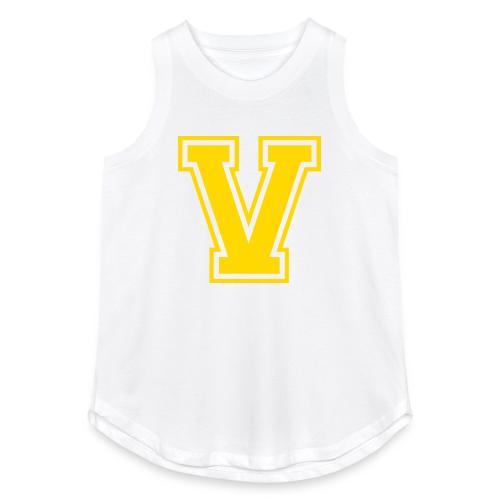 Letter V – Capital Athletic Alphabet Monogram - Women's Relaxed Tank Top