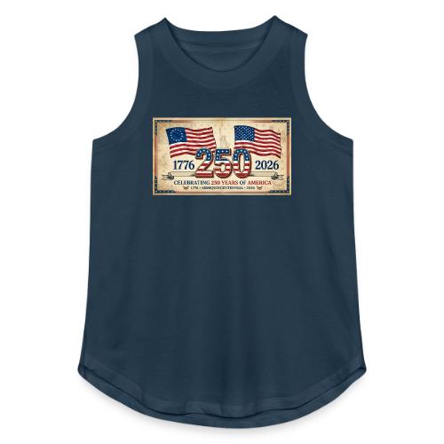 USA 250th Anniversary Flags Emblem - Women's Relaxed Tank Top