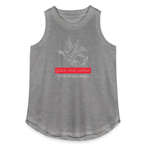 Grace. Love. Justice.- dove and earth graphic - Women's Relaxed Tank Top
