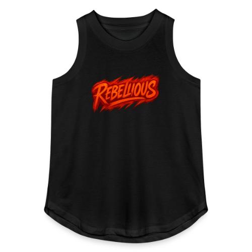 Rebellious Graffiti Neon Orange Streetwear T-Shirt - Women's Relaxed Tank Top