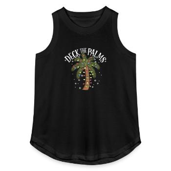 Deck The Palms Tropical Hawaii Christmas Palm Tree - Women's Relaxed Tank Top - black - Front - AI Model Female 180 light (180cm)