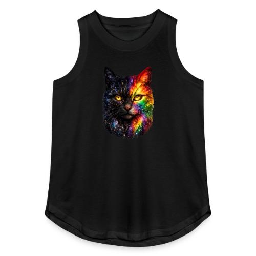 Cosmic Galaxy Rainbow Cat - Women's Relaxed Tank Top