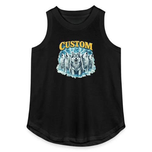 Custom Wolf Pack Howling Moon Vintage Wilderness - Women's Relaxed Tank Top