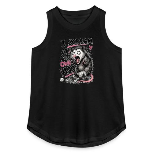 Funny Opossum Screaming Graphic Tee - Women's Relaxed Tank Top