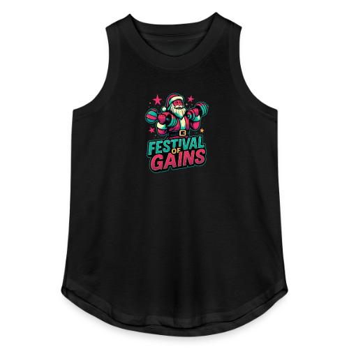 Festival of Gains Funny Gym Santa Christmas - Women's Relaxed Tank Top