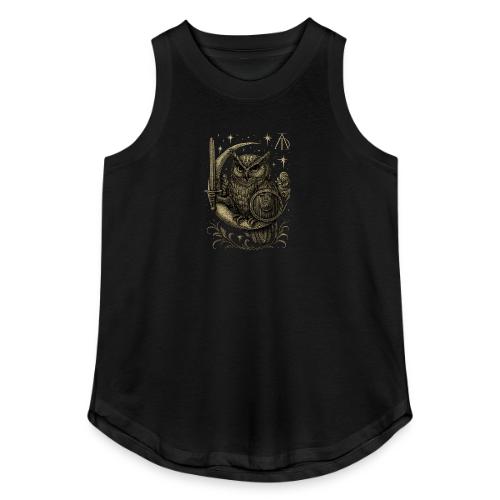 Moon Warrior Owl – Celestial Strength Tee - Women's Relaxed Tank Top