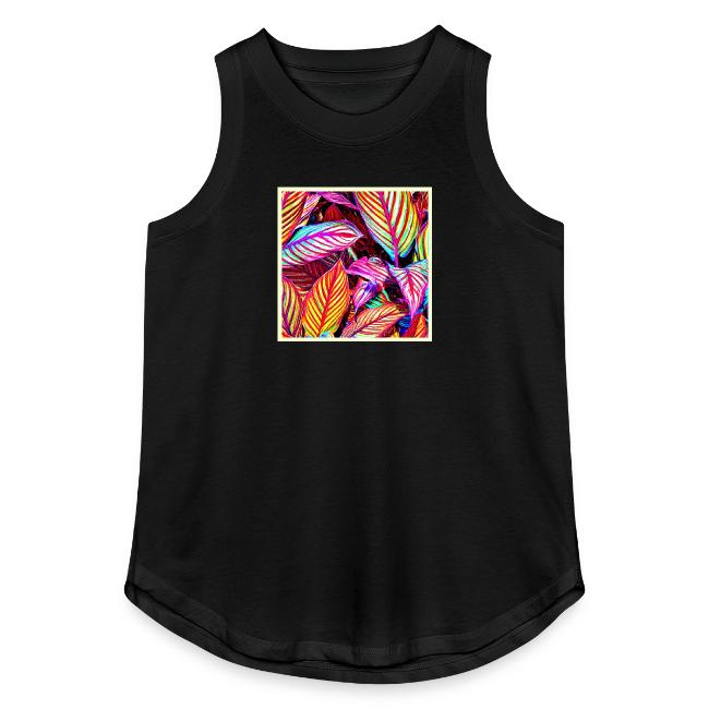 Striped Neon Leaves Design