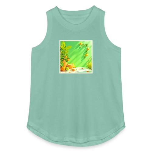 Vibrant Orange Green Still Life Design - Women's Relaxed Tank Top