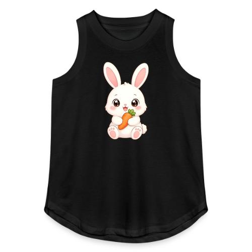 Cute Bunny Rabbit Holding Carrot – Kawaii Easter - Women's Relaxed Tank Top
