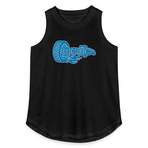 The D® - Detroit Wheel Guitar with Flames Bl Slvr - Women's Relaxed Tank Top