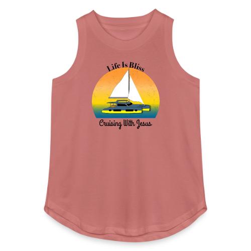Life Is Bliss –Cruising With Jesus Sailboat Sunset - Women's Relaxed Tank Top