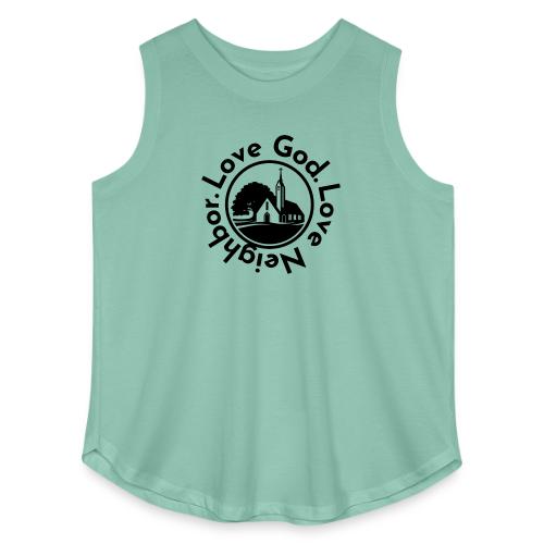 BW Love God Love Neighbor Emblem - Women's Curvy Relaxed Tank Top