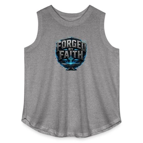 Forged By Faith Cyan Design - Women's Curvy Relaxed Tank Top