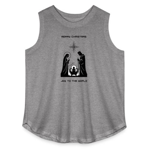 Joy to the World T-Shirt | Minimalist Nativity - Women's Curvy Relaxed Tank Top