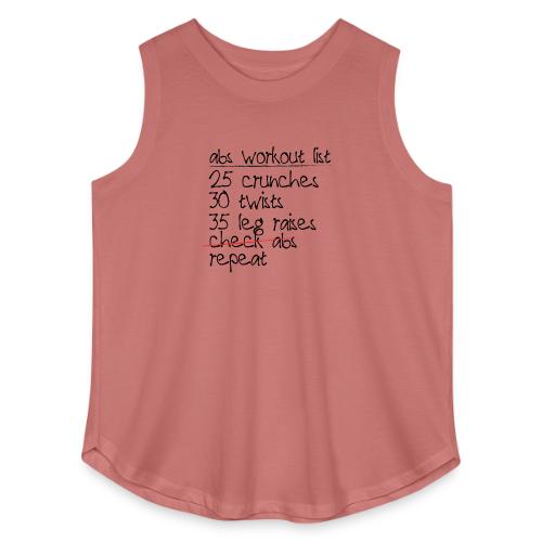 Abs Workout List - Women's Curvy Relaxed Tank Top