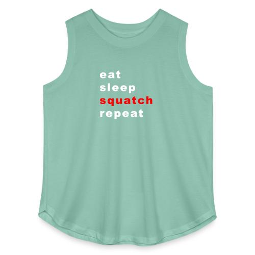 eat sleep squatch repeat - Women's Curvy Relaxed Tank Top