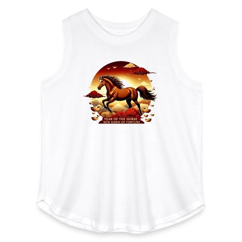 Year of the Horse Sunrise T Shirt, Lunar New Year - Women's Curvy Relaxed Tank Top