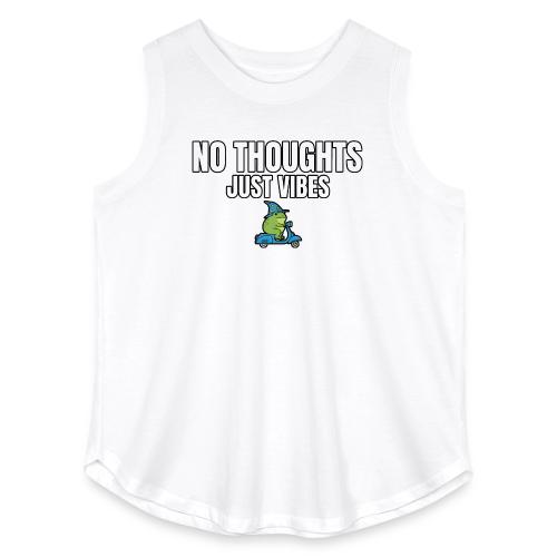 No Thoughts Just Vibes Funny Frog Shirt - Women's Curvy Relaxed Tank Top
