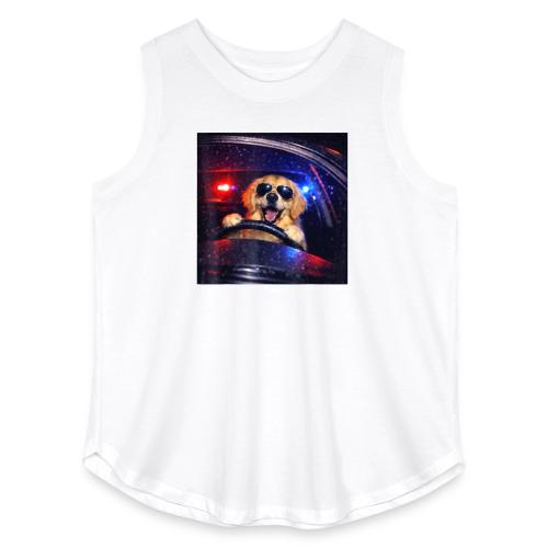 Funny Police Golden Retriever Meme Tee - Women's Curvy Relaxed Tank Top