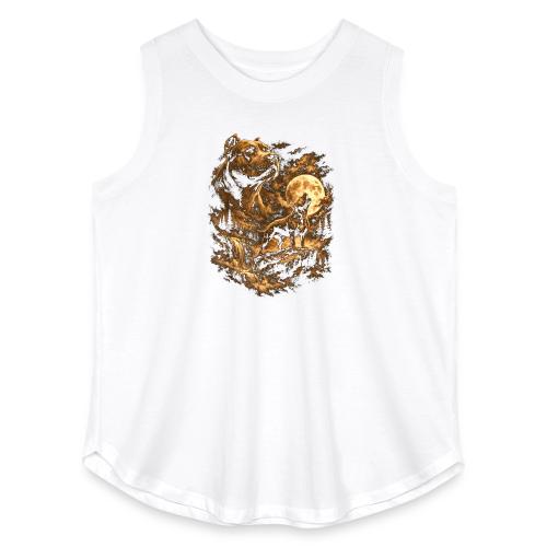 Pit Bull Howling Moon Fantasy Forest Tee - Women's Curvy Relaxed Tank Top