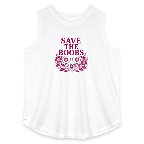 Save the boobs floral - Women's Curvy Relaxed Tank Top