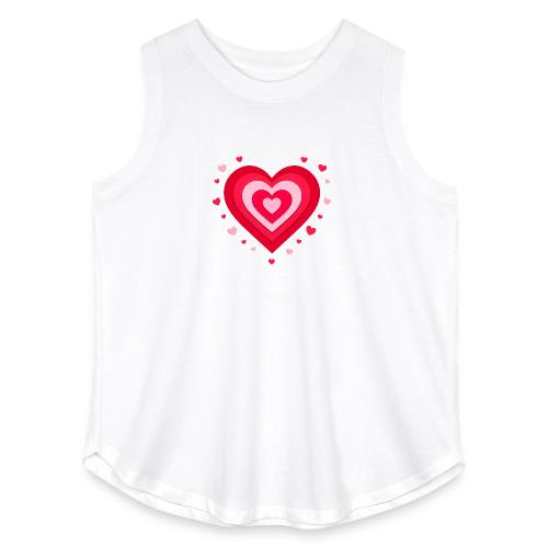 Layered Red & Pink Heart – Cute Valentine Love - Women's Curvy Relaxed Tank Top