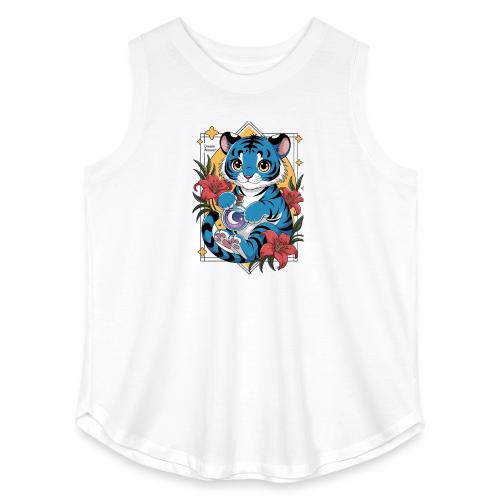 Mystic Blue Tiger Anime Potion Design – Cute tiger - Women's Curvy Relaxed Tank Top