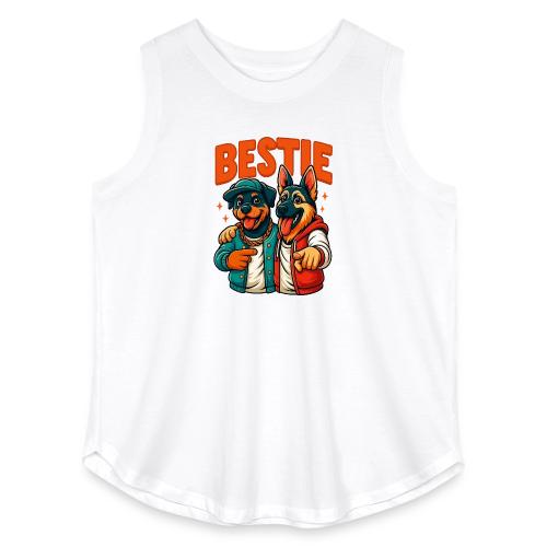 Hip Hop Dog Besties Shirt for Friends & Pet Lovers - Women's Curvy Relaxed Tank Top
