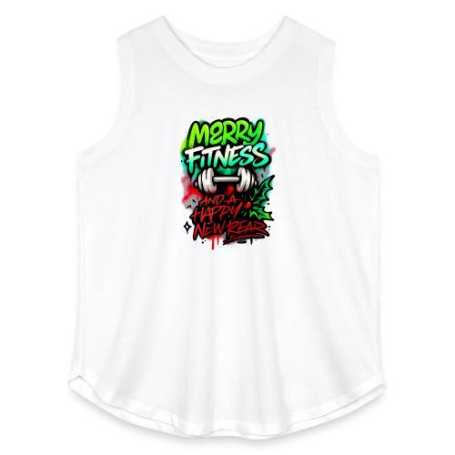 Merry Fitness Christmas Gym Humor - Women's Curvy Relaxed Tank Top