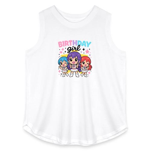 Cute Chibi Birthday Idol Girls - Women's Curvy Relaxed Tank Top