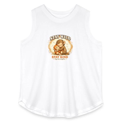 Stay Wild Stay Kind Punch Monkey Hug - Women's Curvy Relaxed Tank Top